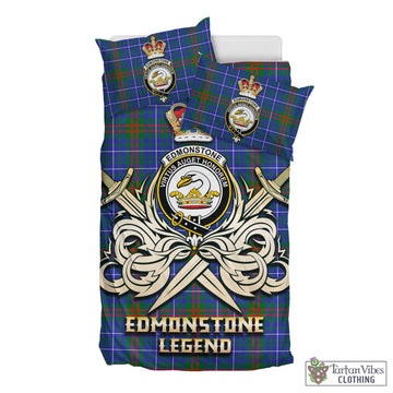 Edmonstone Tartan Bedding Set with Clan Crest and the Golden Sword of Courageous Legacy