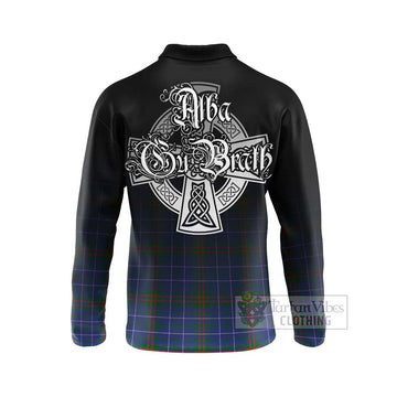 Edmonstone Tartan Long Sleeve Polo Shirt Featuring Alba Gu Brath Family Crest Celtic Inspired - Tartan Vibes Clothing