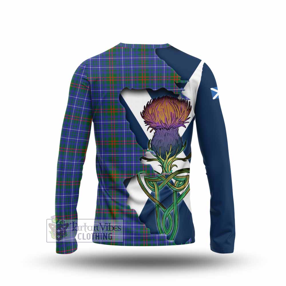 Tartan Vibes Clothing Edmonstone Tartan Family Crest Long Sleeve T-Shirt Scottish Thistle Celtic Inspired