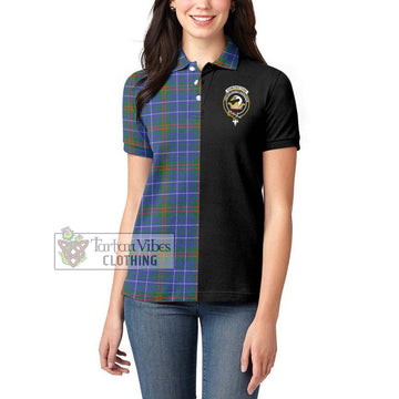 Edmonstone Tartan Women's Polo Shirt with Family Crest and Half Of Me Style - Tartan Vibes Clothing