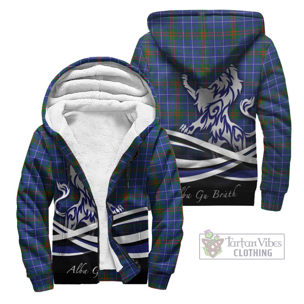 Edmonstone Tartan Sherpa Hoodie with Alba Gu Brath Regal Lion Emblem Unisex - Tartan Vibes Clothing