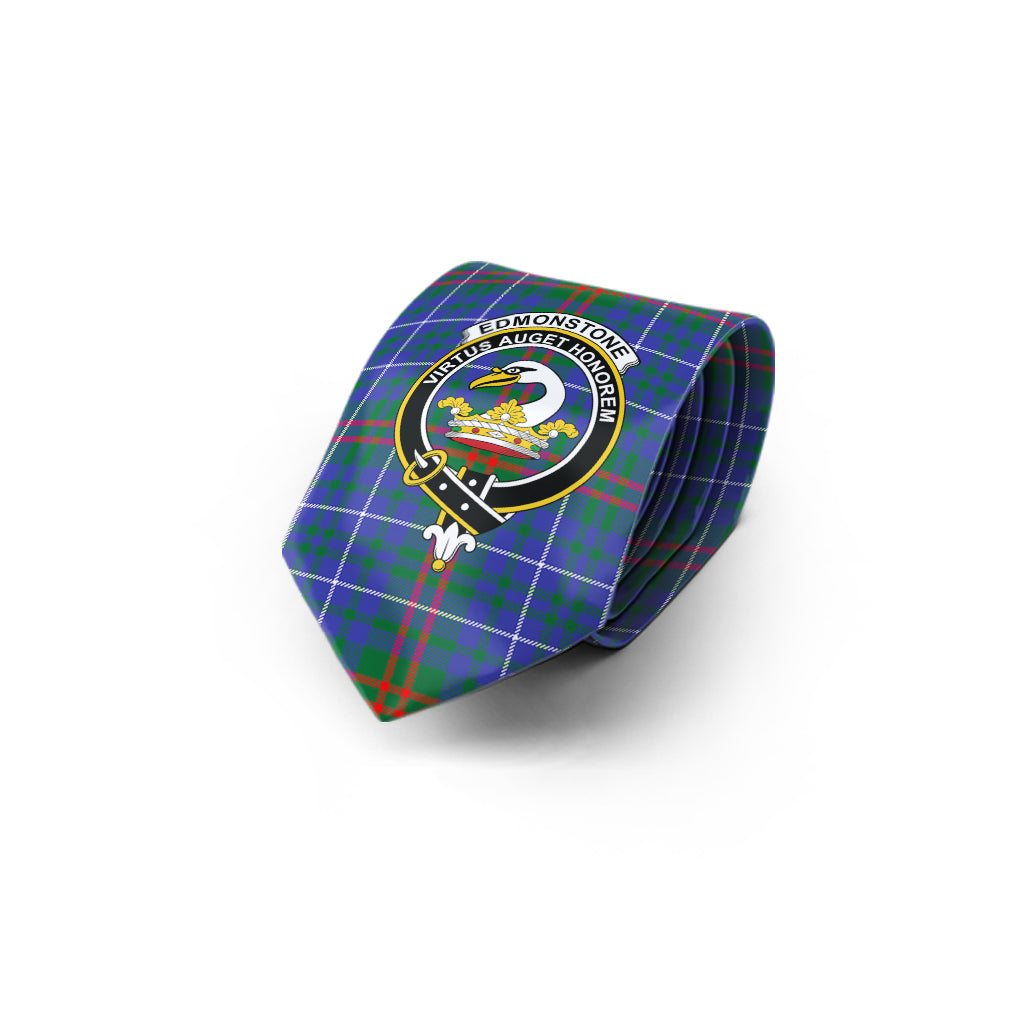 Edmonstone Tartan Classic Necktie with Family Crest - Tartan Vibes Clothing