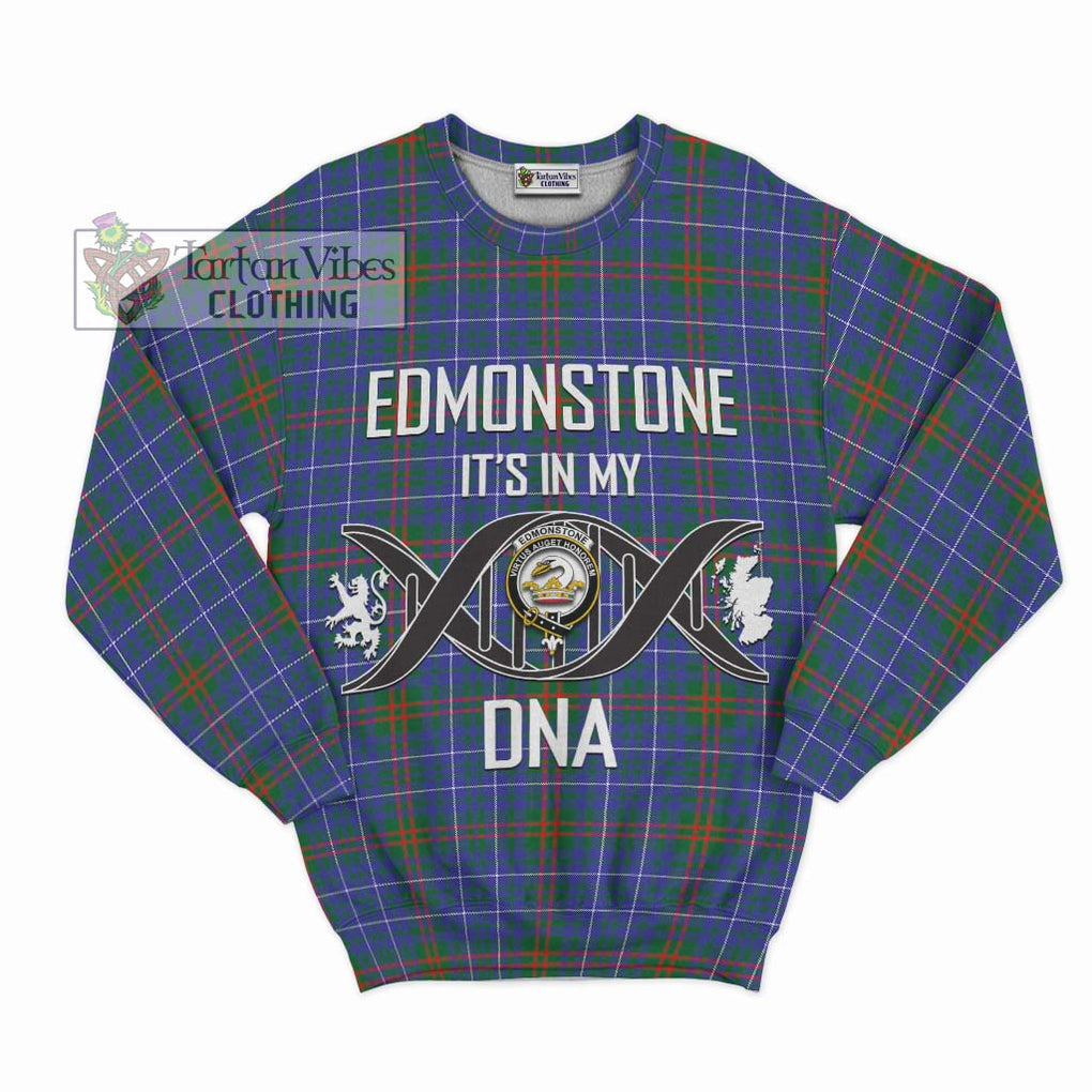 Edmonstone Tartan Sweatshirt with Family Crest DNA In Me Style - Tartan Vibes Clothing
