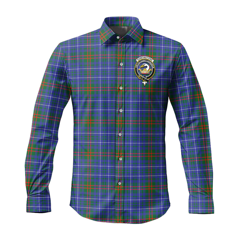 Edmonstone Tartan Long Sleeve Button Up Shirt with Family Crest Men's Shirt - Tartan Vibes Clothing