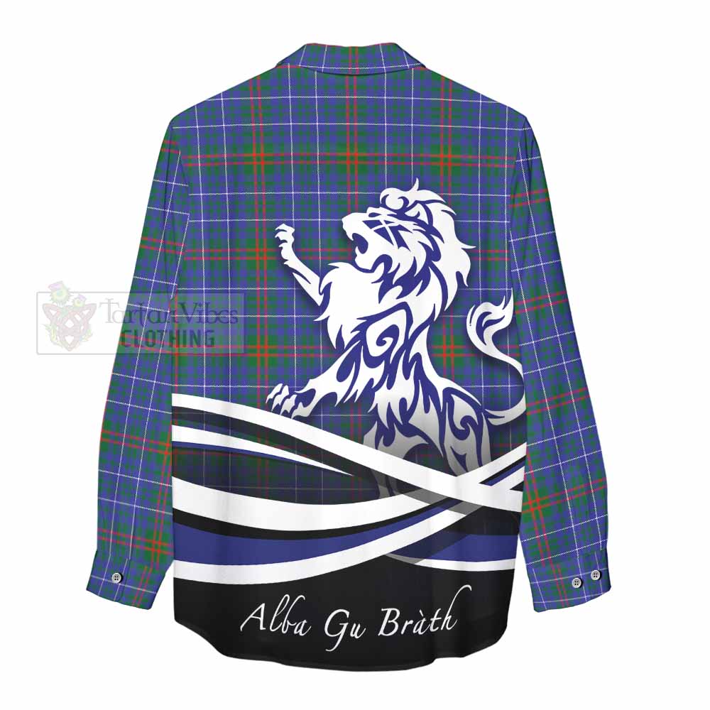 Edmonstone Tartan Women's Casual Shirt with Alba Gu Brath Regal Lion Emblem - Tartan Vibes Clothing