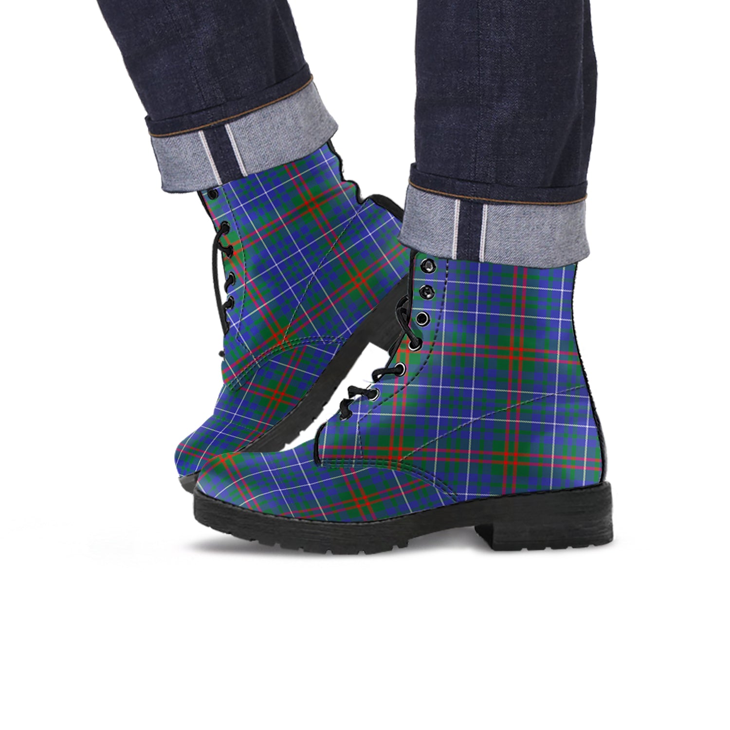 Edmonstone Tartan Leather Boots - Tartan Vibes Clothing