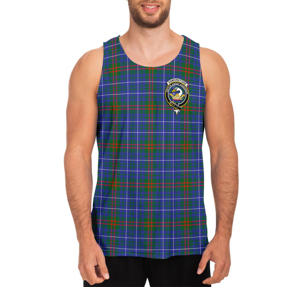 Edmonstone Tartan Mens Tank Top with Family Crest - Tartan Vibes Clothing
