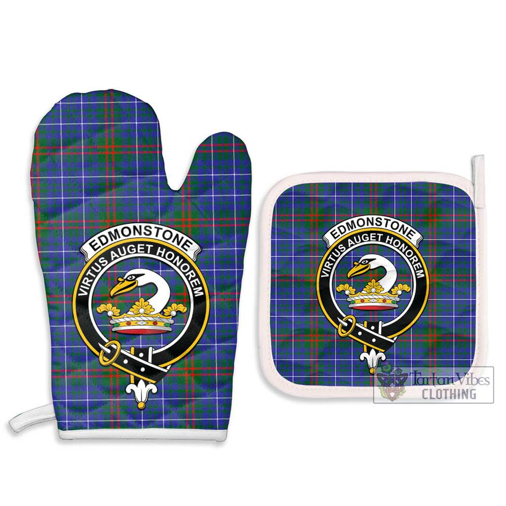 Edmonstone Tartan Combo Oven Mitt & Pot-Holder with Family Crest - Tartan Vibes Clothing