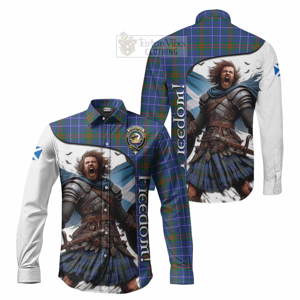 Edmonstone Crest Tartan Long Sleeve Button Shirt Inspired by the Freedom of Scottish Warrior - Tartan Vibes Clothing