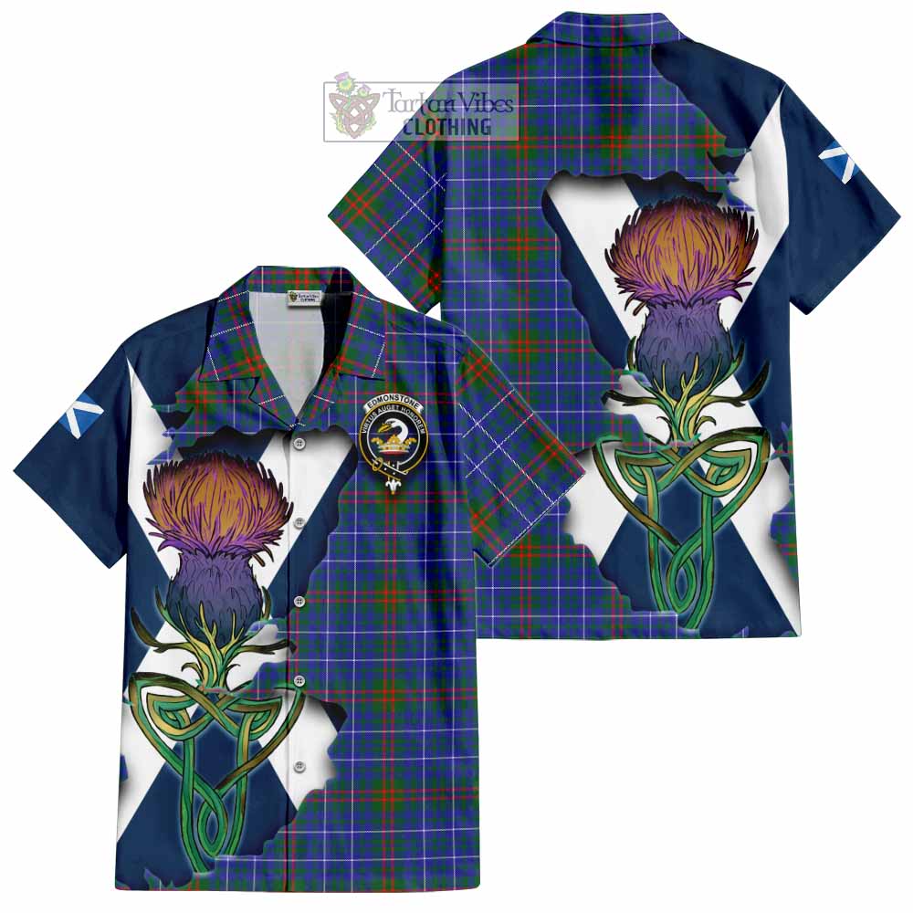 Edmonstone Tartan Family Crest Hawaiian Shirt Scottish Thistle Celtic Inspired - Tartan Vibes Clothing