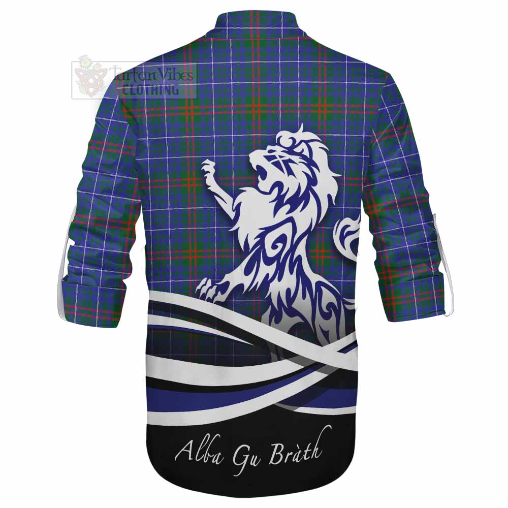 Edmonstone Tartan Ghillie Kilt Shirt with Alba Gu Brath Regal Lion Emblem - Tartan Vibes Clothing