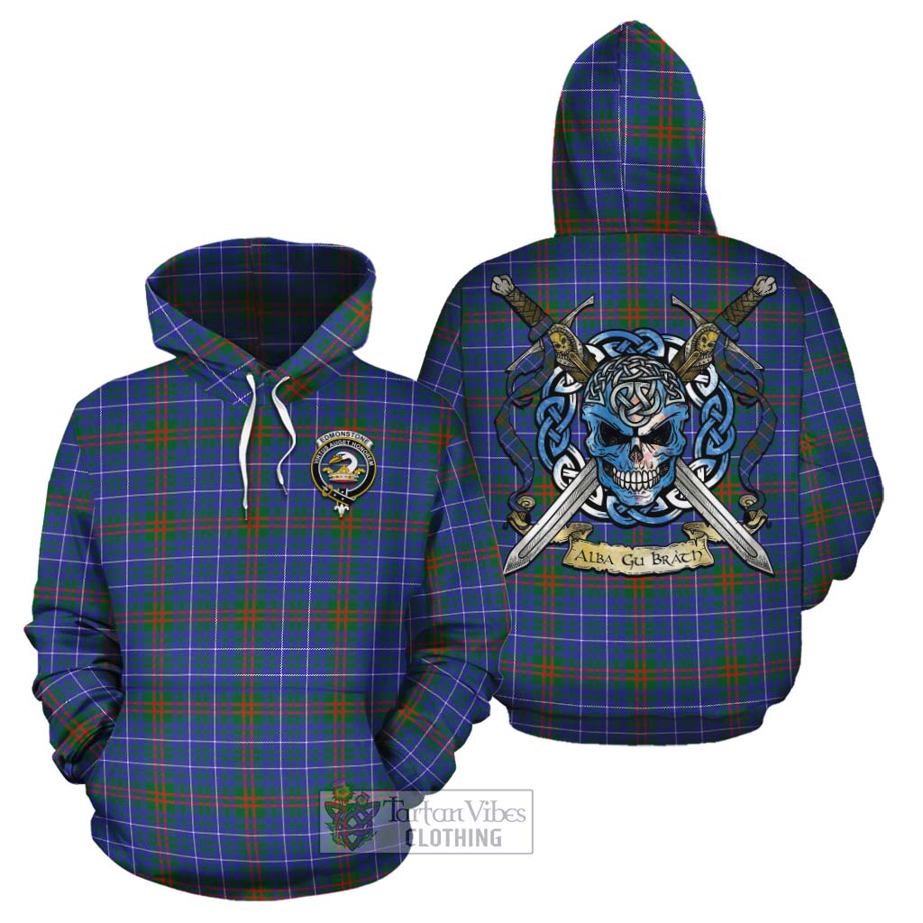 Edmonstone Tartan Cotton Hoodie with Family Crest Celtic Skull Style Zip Hoodie - Tartan Vibes Clothing