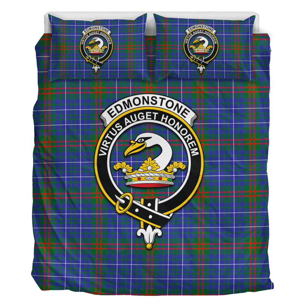 Edmonstone Tartan Bedding Set with Family Crest - Tartan Vibes Clothing