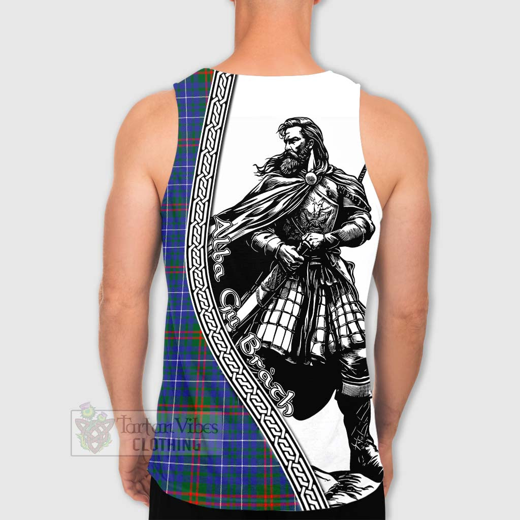 Edmonstone Tartan Clan Crest Men's Tank Top with Highlander Warrior Celtic Style - Tartan Vibes Clothing
