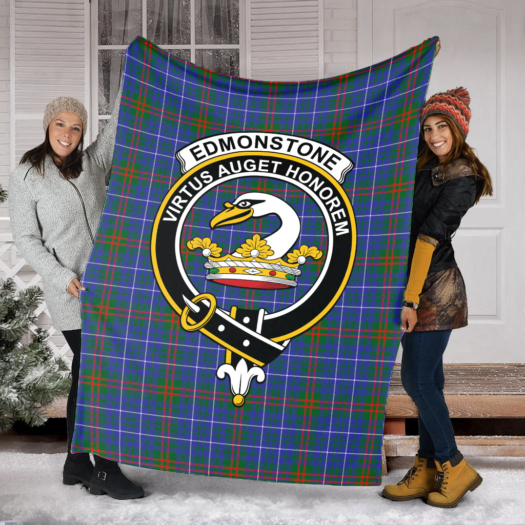 Edmonstone Tartan Blanket with Family Crest - Tartan Vibes Clothing