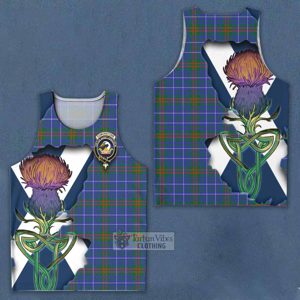 Edmonstone Tartan Family Crest Men's Tank Top Scottish Thistle Celtic Inspired - Tartan Vibes Clothing