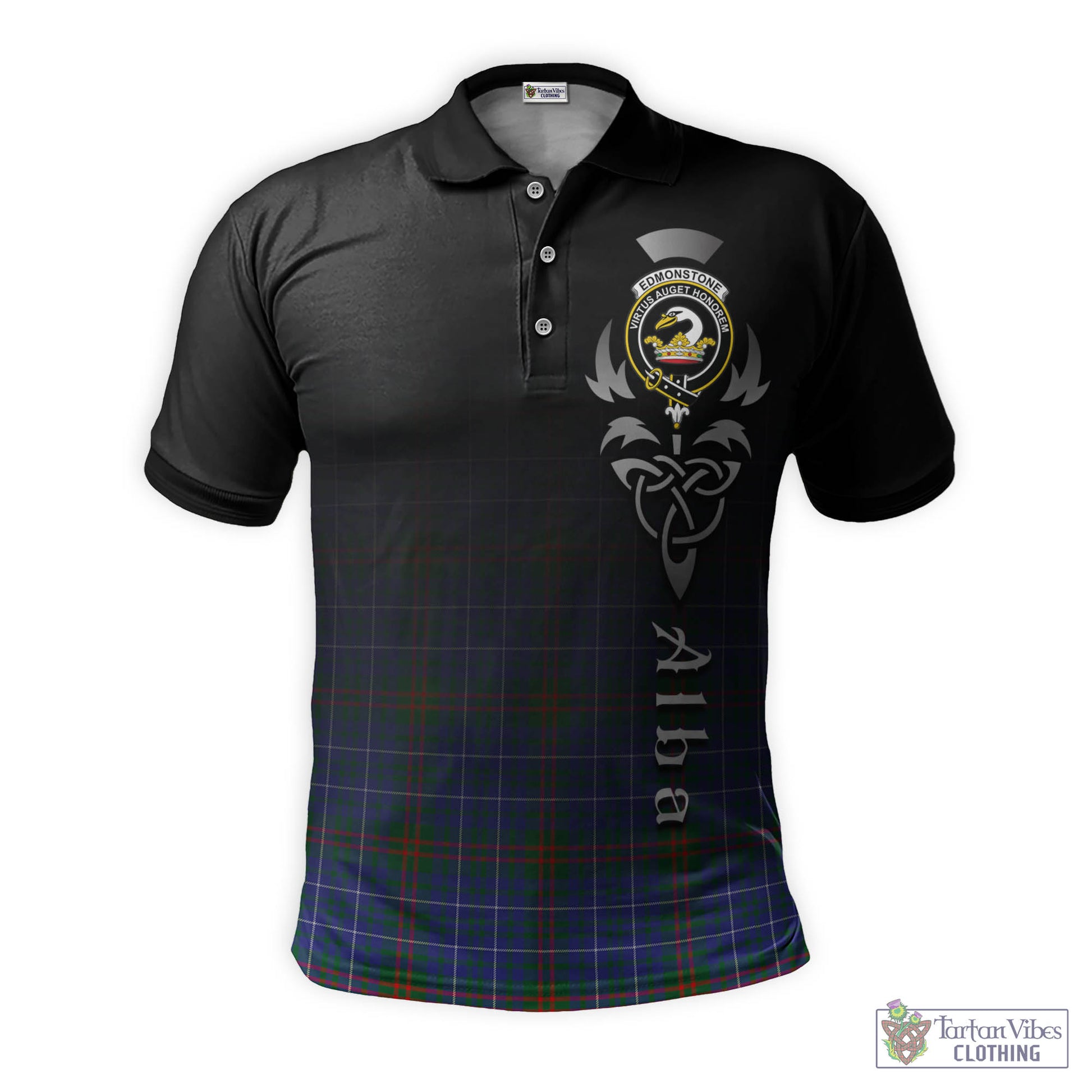 Edmonstone Tartan Polo Shirt Featuring Alba Gu Brath Family Crest Celtic Inspired - Tartan Vibes Clothing