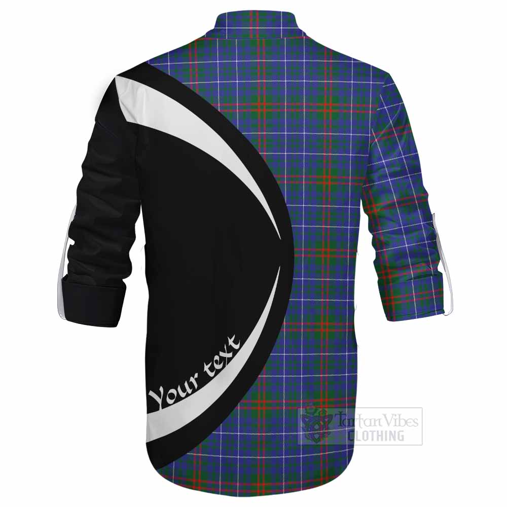 Edmonstone Tartan Ghillie Kilt Shirt with Family Crest Circle Style - Tartan Vibes Clothing