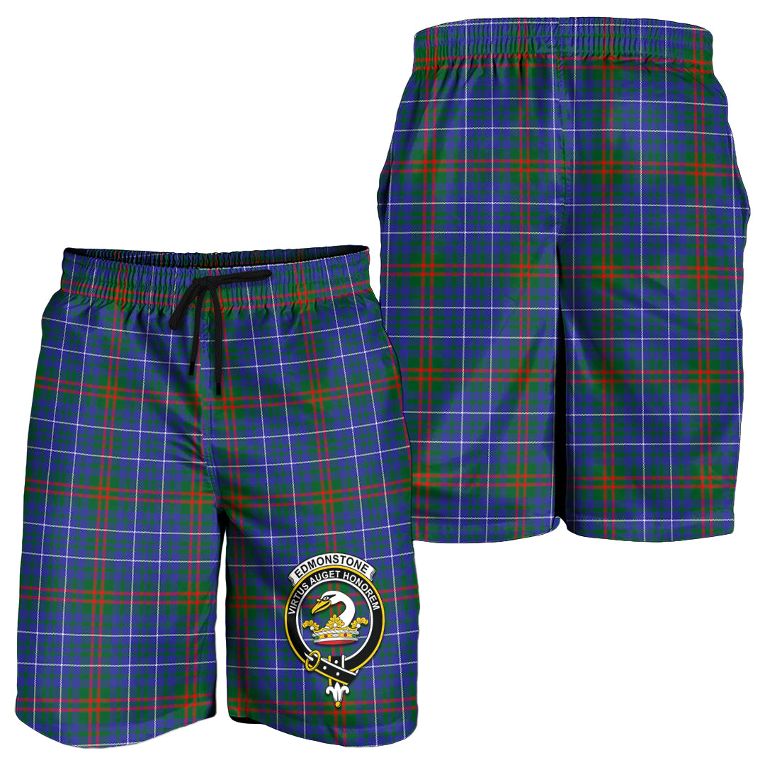 Edmonstone Tartan Mens Shorts with Family Crest - Tartan Vibes Clothing