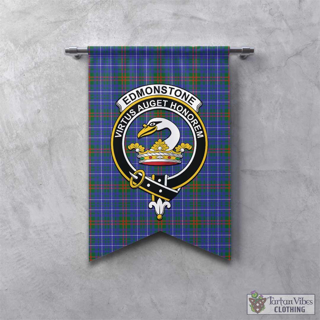 Edmonstone Tartan Gonfalon, Tartan Banner with Family Crest - Tartan Vibes Clothing