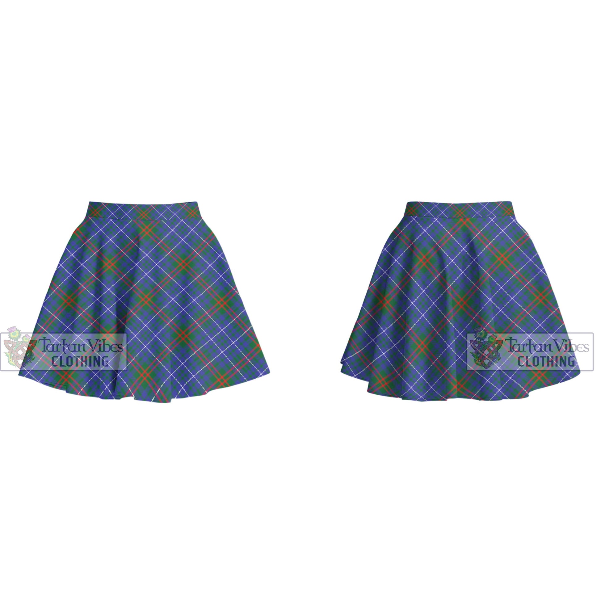Edmonstone Tartan Women's Plated Mini Skirt Cross Style - Tartan Vibes Clothing
