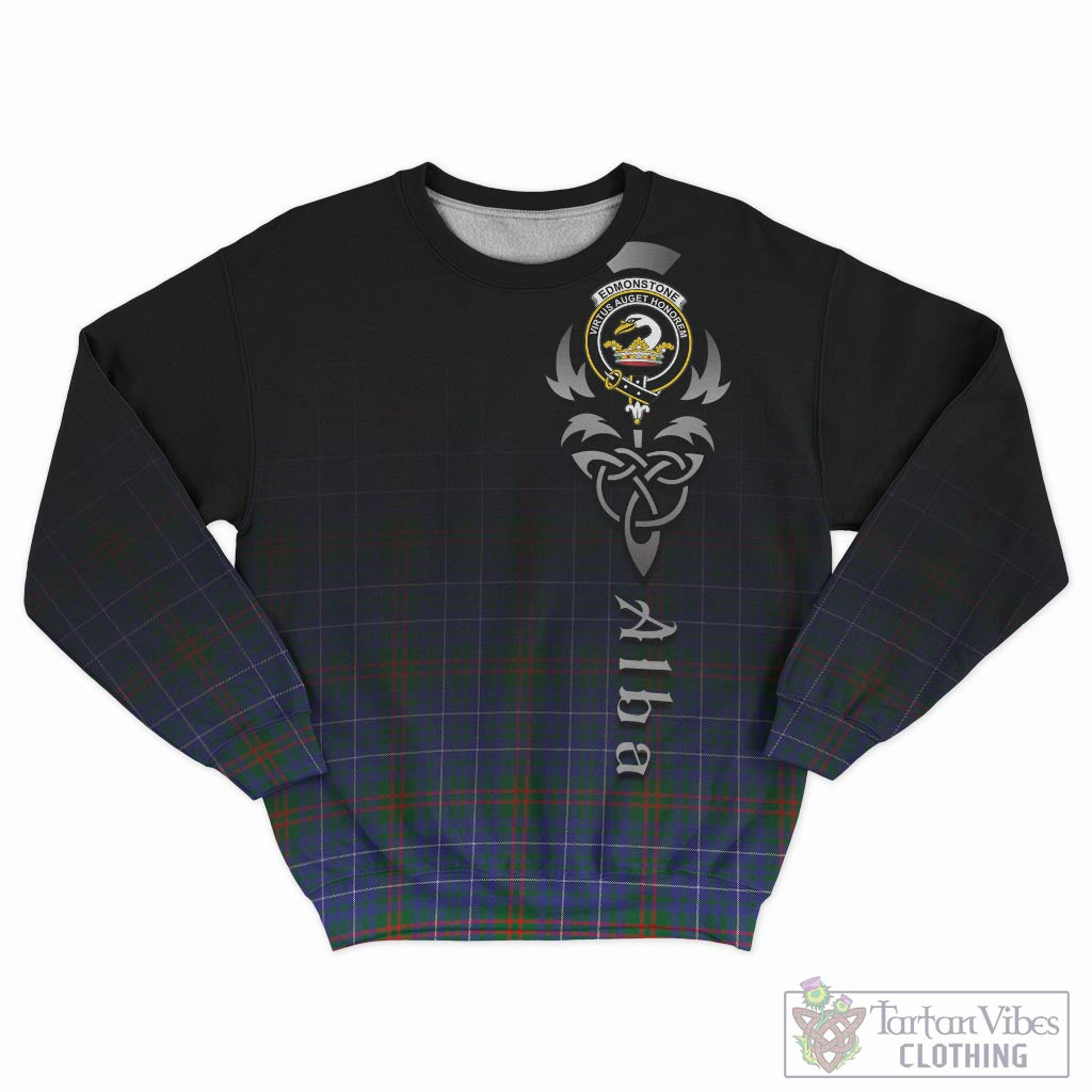 Edmonstone Tartan Sweatshirt Featuring Alba Gu Brath Family Crest Celtic Inspired - Tartan Vibes Clothing