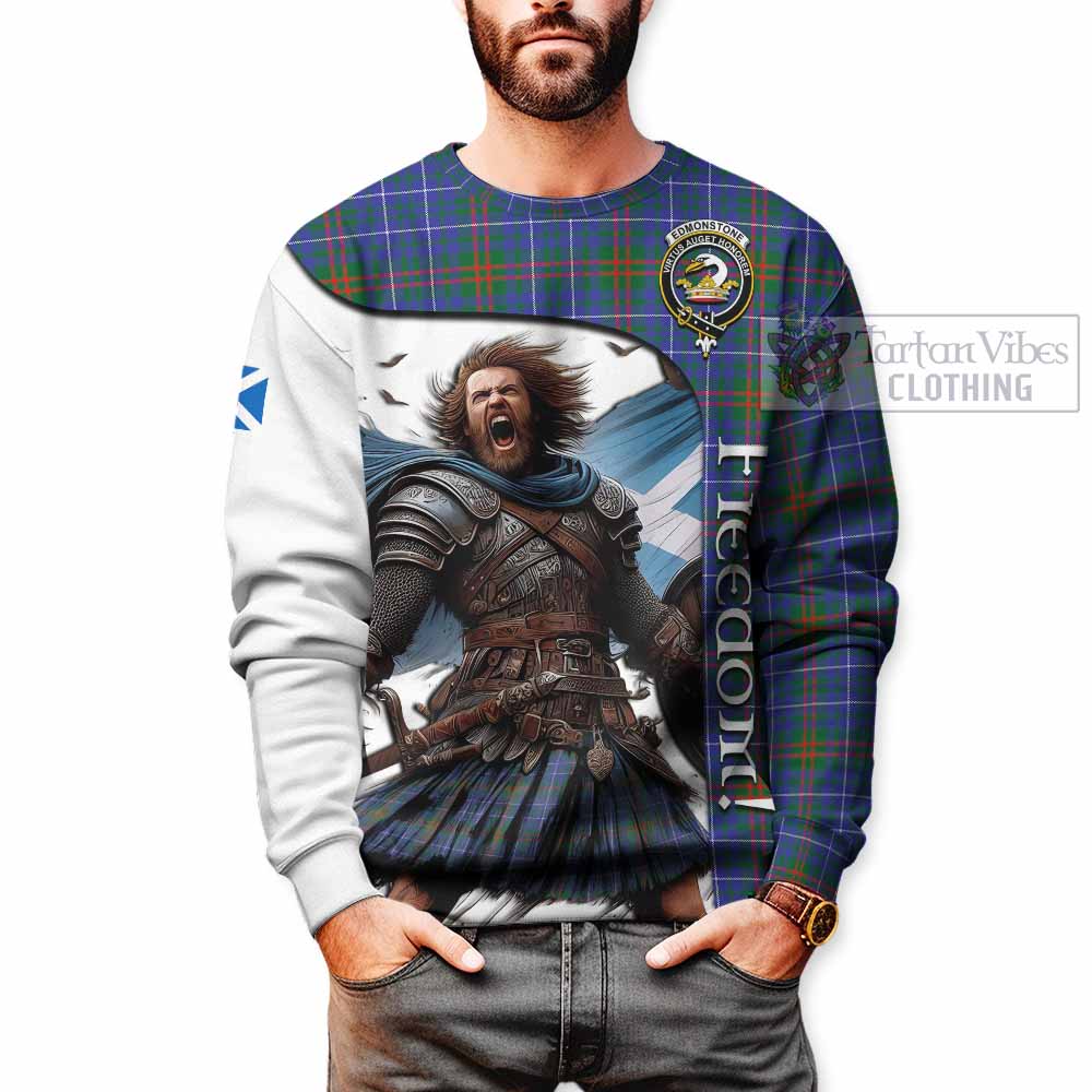 Edmonstone Crest Tartan Sweatshirt Inspired by the Freedom of Scottish Warrior - Tartan Vibes Clothing