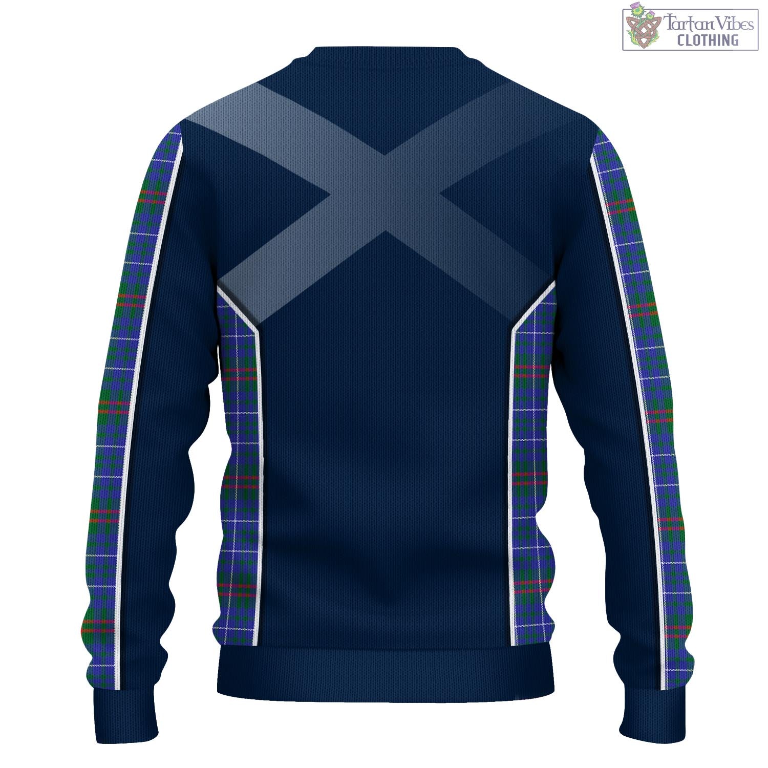 Edmonstone Tartan Knitted Sweatshirt with Family Crest and Scottish Thistle Vibes Sport Style - Tartan Vibes Clothing