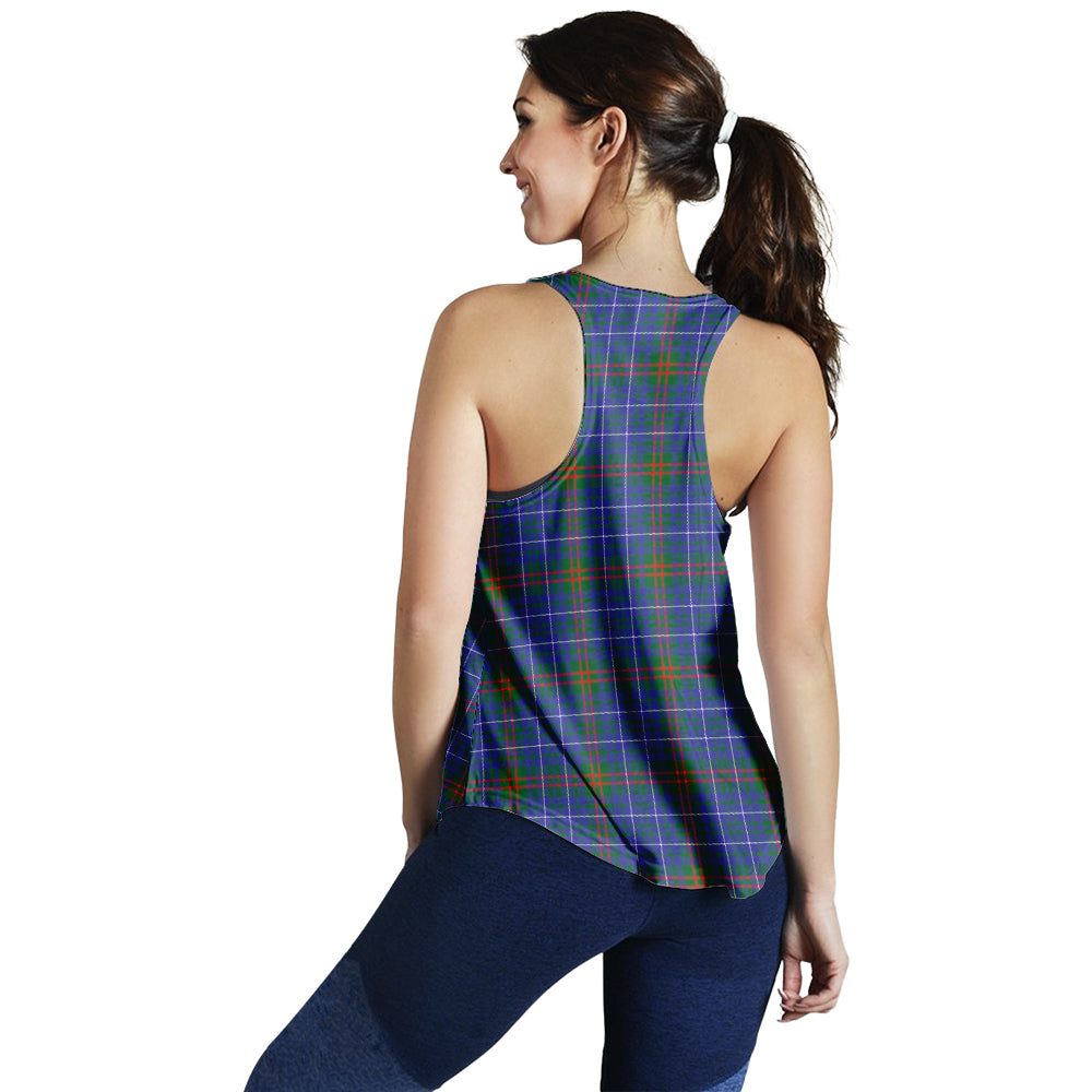 Edmonstone Tartan Women Racerback Tanks with Family Crest - Tartan Vibes Clothing