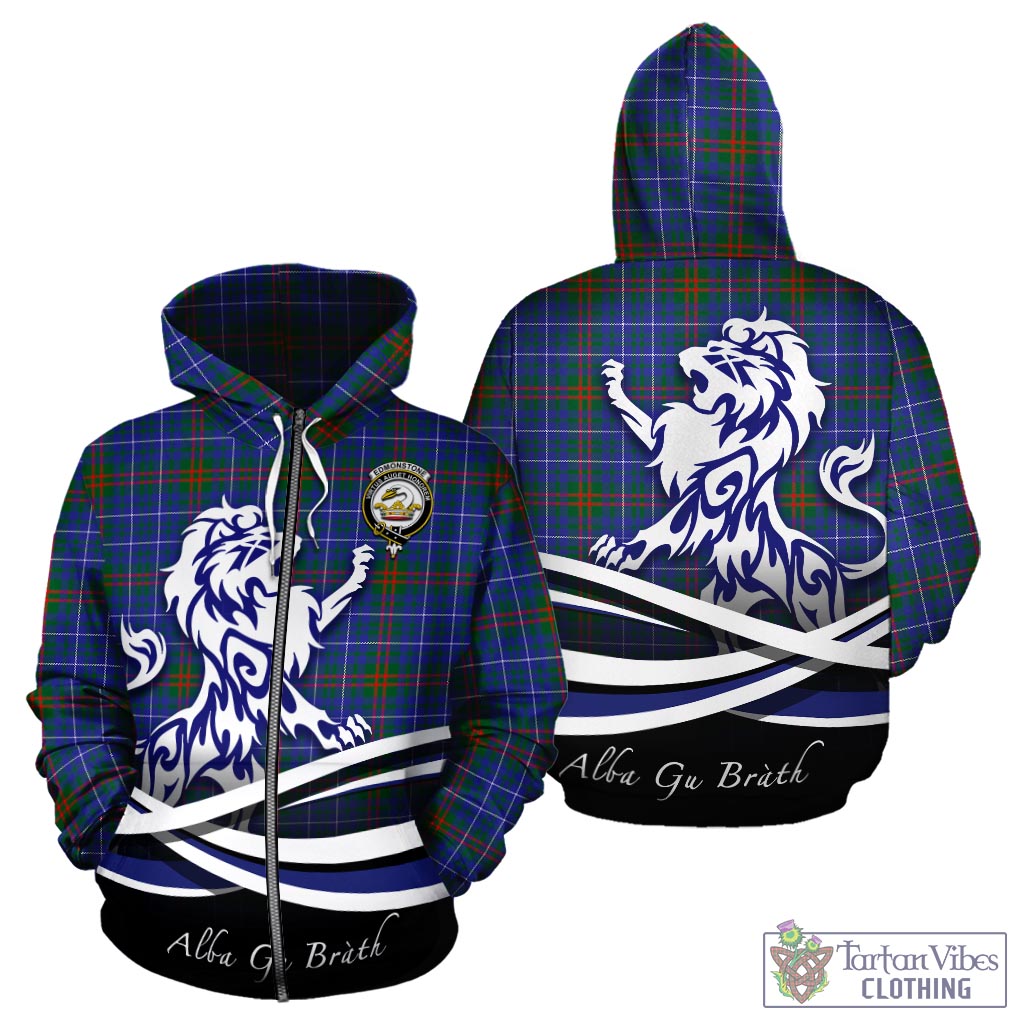 Edmonstone Tartan Hoodie with Alba Gu Brath Regal Lion Emblem - Tartan Vibes Clothing