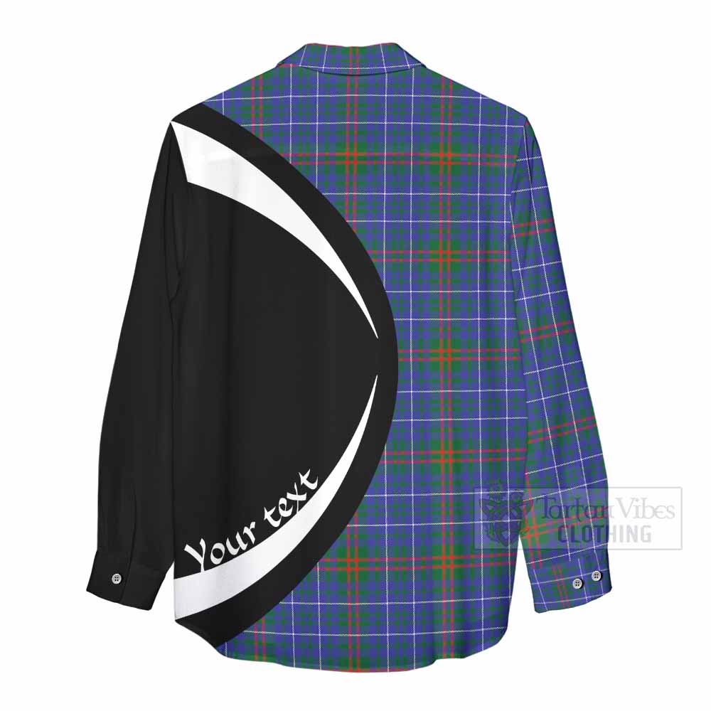 Edmonstone Tartan Women's Casual Shirt with Family Crest Circle Style - Tartan Vibes Clothing