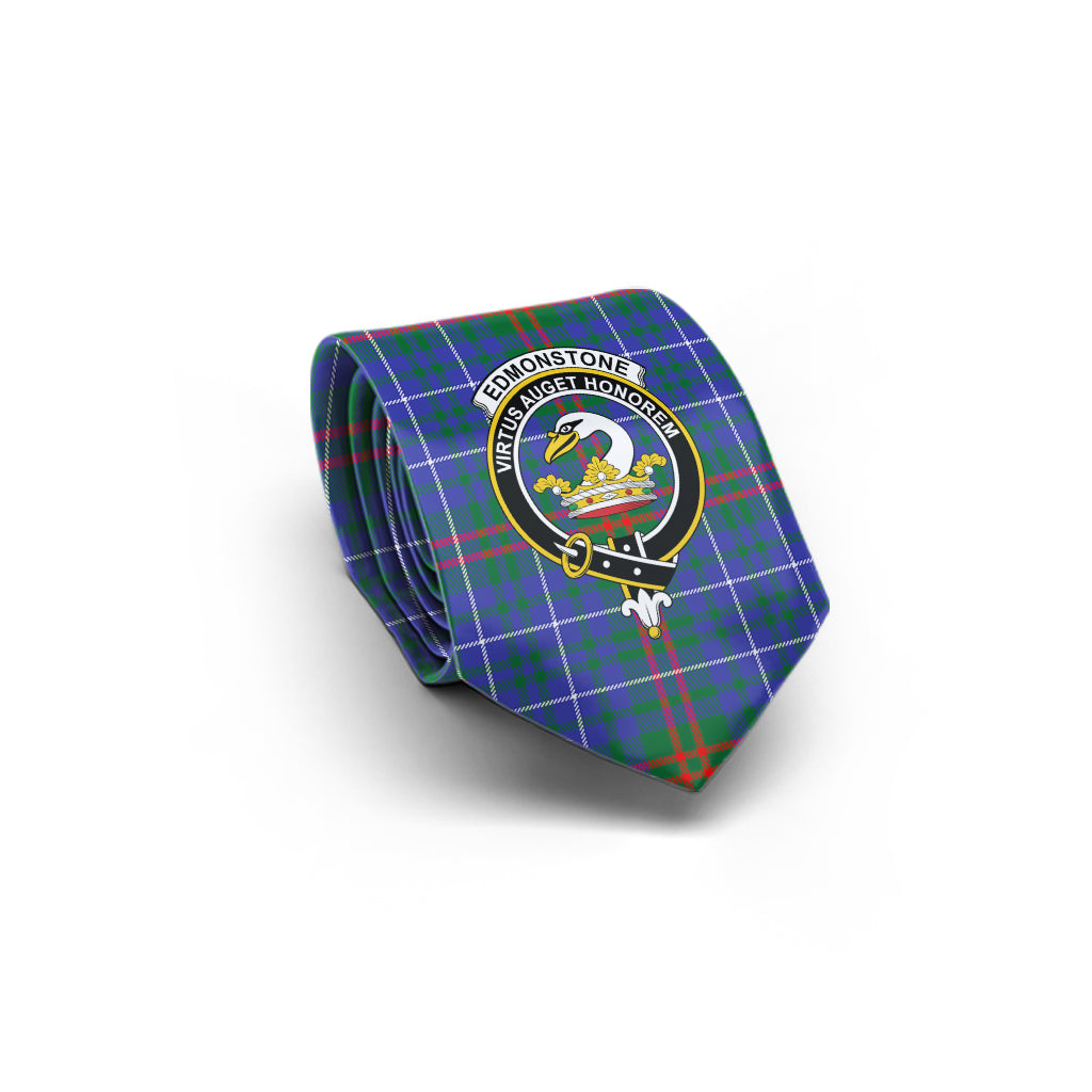 Edmonstone Tartan Classic Necktie with Family Crest - Tartan Vibes Clothing