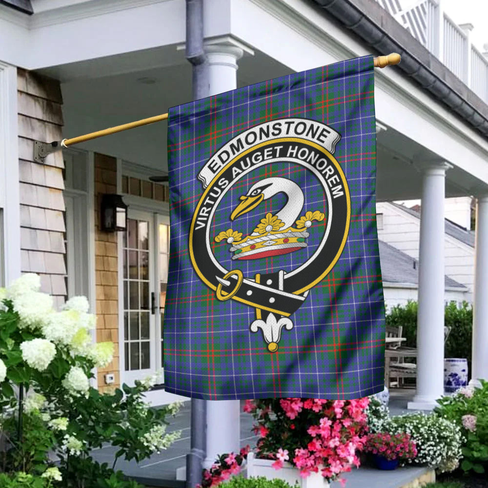 Edmonstone Tartan Flag with Family Crest - Tartan Vibes Clothing