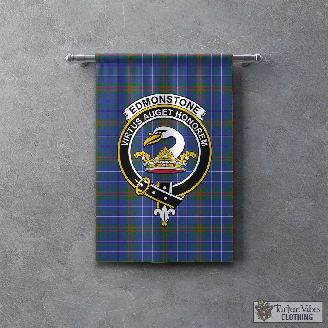 Edmonstone Tartan Gonfalon, Tartan Banner with Family Crest - Tartan Vibes Clothing
