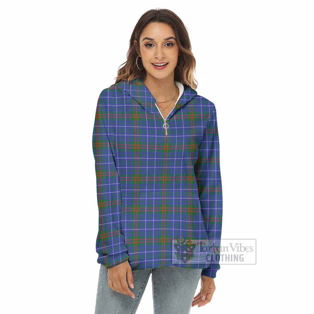 Edmonstone Tartan Women's Borg Fleece Hoodie with Half Zip - Tartan Vibes Clothing