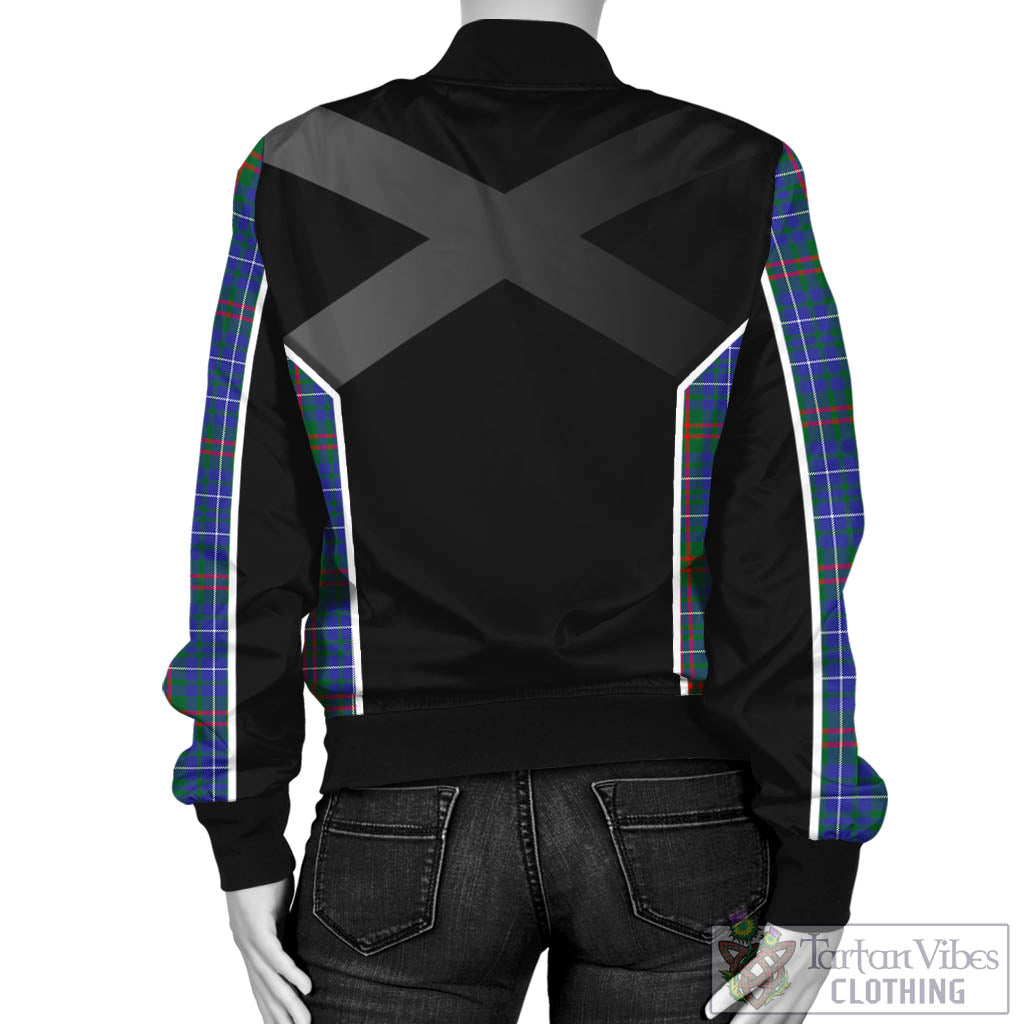 Tartan Vibes Clothing Edmonstone Tartan Bomber Jacket with Family Crest and Scottish Thistle Vibes Sport Style