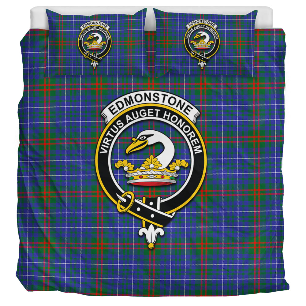 Edmonstone Tartan Bedding Set with Family Crest UK Bedding Set UK Super King 104*94 inch - Tartan Vibes Clothing