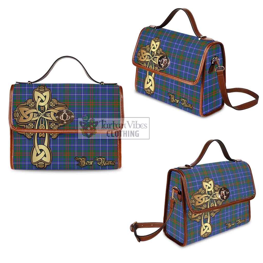 Tartan Vibes Clothing Edmonstone Tartan Waterproof Canvas Bag Golden Thistle Celtic Cross Style