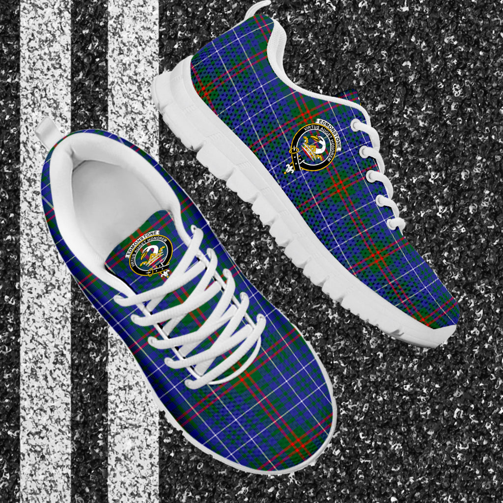Edmonstone Tartan Sneakers with Family Crest - Tartan Vibes Clothing