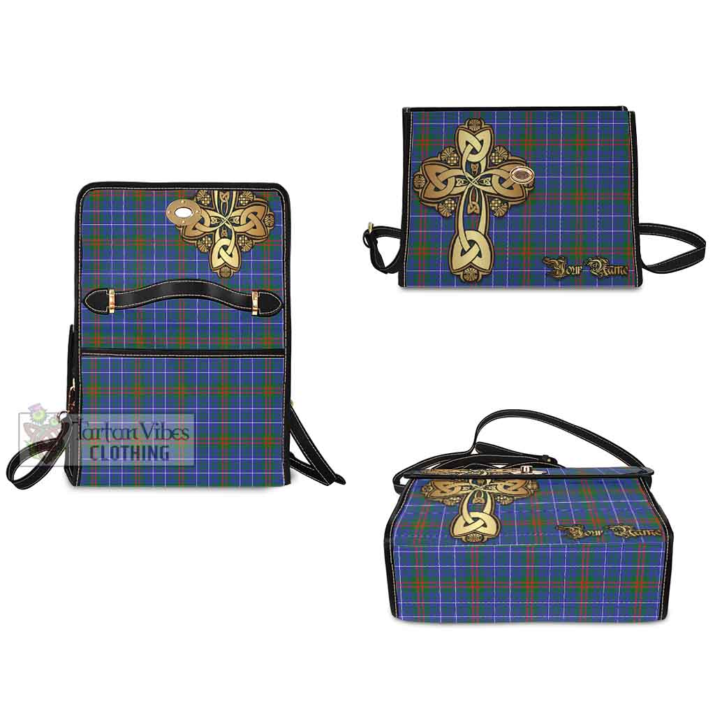 Tartan Vibes Clothing Edmonstone Tartan Waterproof Canvas Bag Golden Thistle Celtic Cross Style