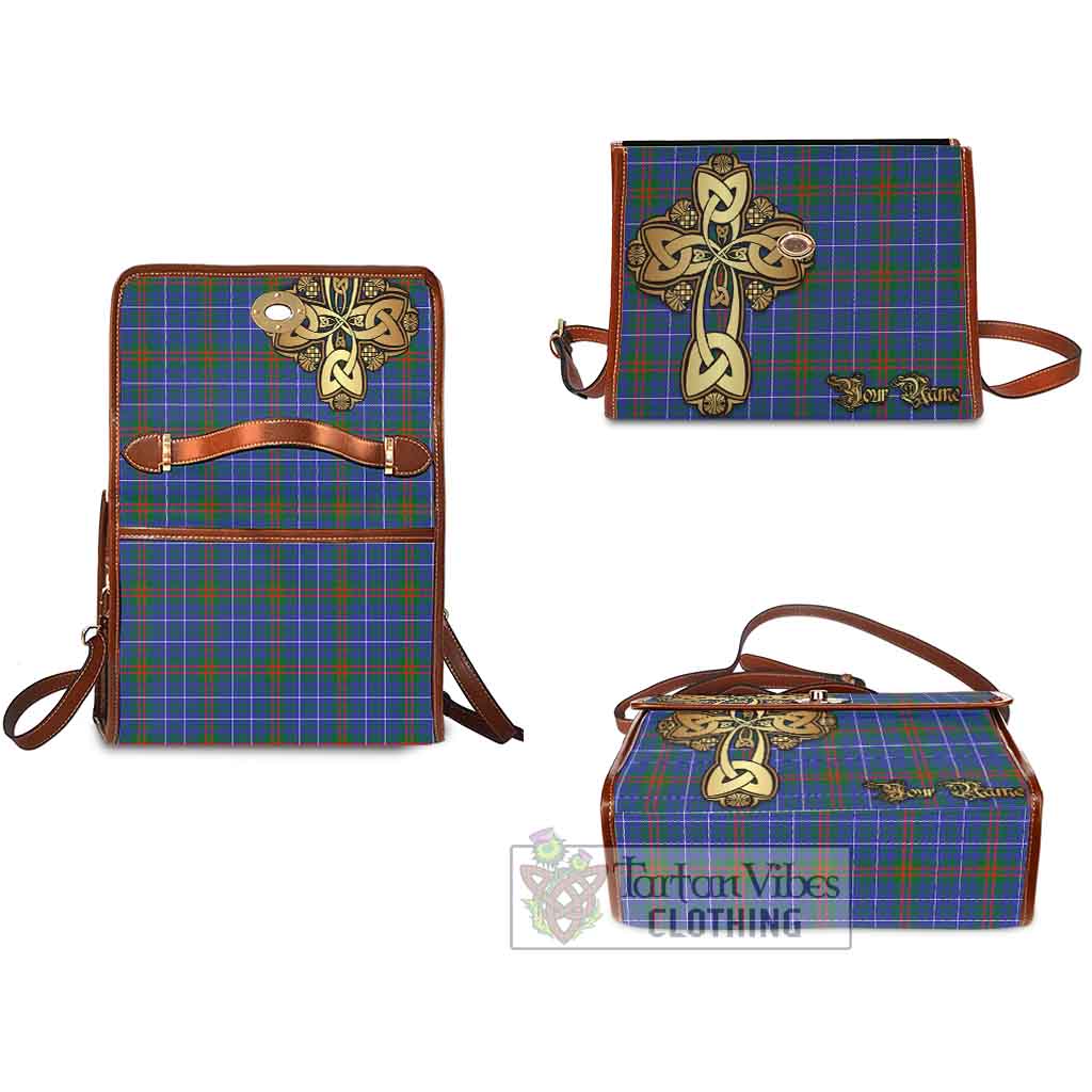 Tartan Vibes Clothing Edmonstone Tartan Waterproof Canvas Bag Golden Thistle Celtic Cross Style