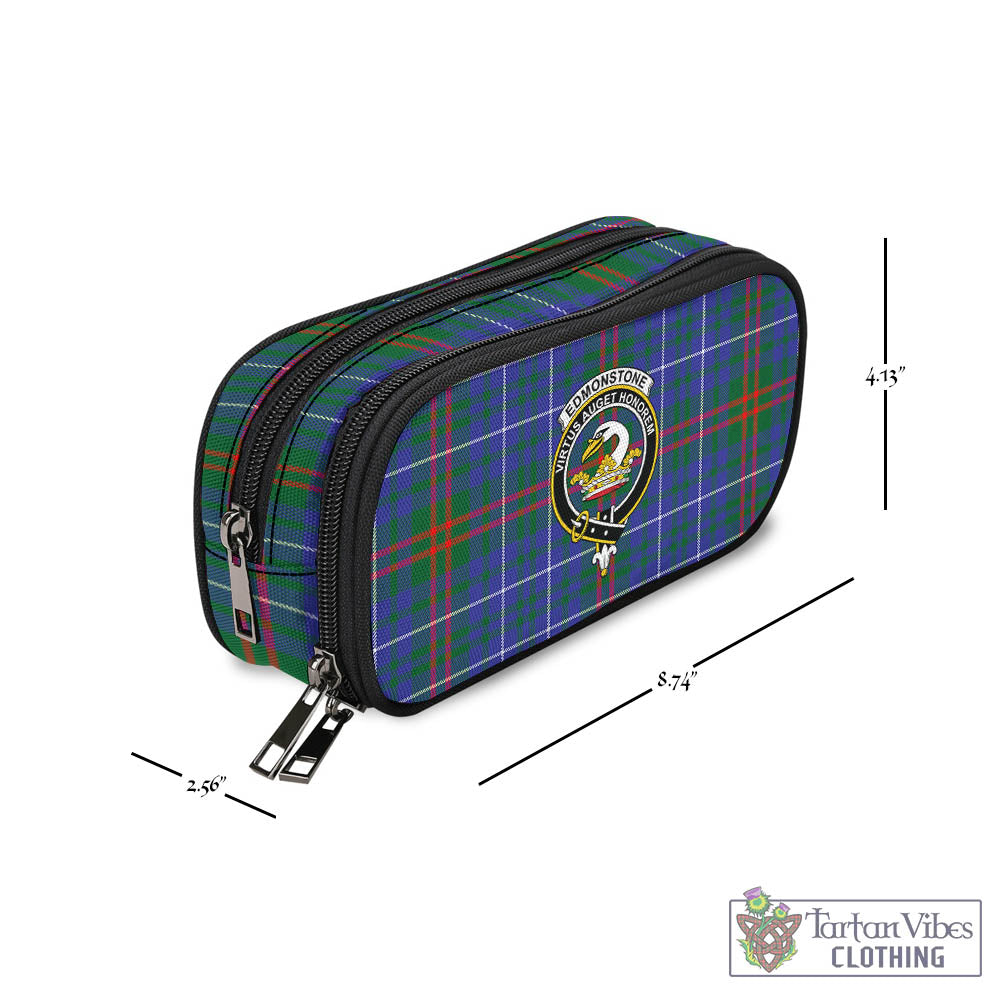 Edmonstone Tartan Pen and Pencil Case with Family Crest - Tartan Vibes Clothing