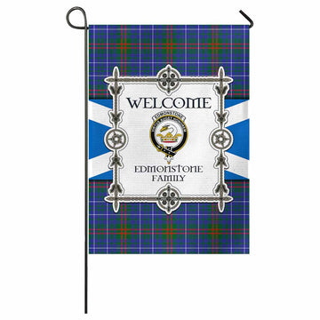 Edmonstone Family Crest Tartan Welcome Garden Flag Saltire Harmony Style - Tartan Vibes Clothing