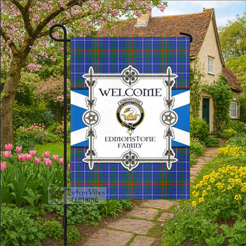 Edmonstone Family Crest Tartan Welcome Garden Flag Saltire Harmony Style - Tartan Vibes Clothing