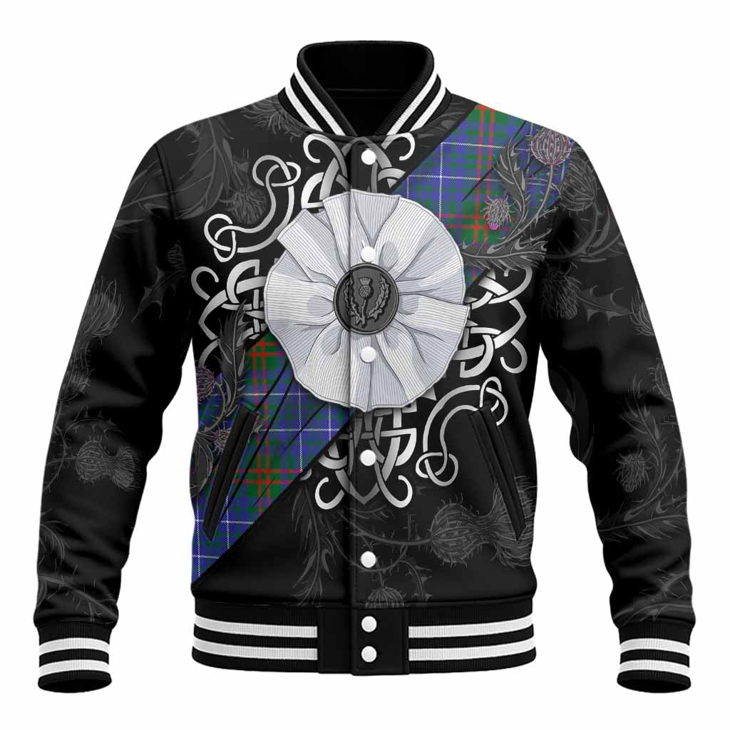 Edmonstone Tartan Baseball Jacket Jacobite White Rose Unisex - Tartan Vibes Clothing