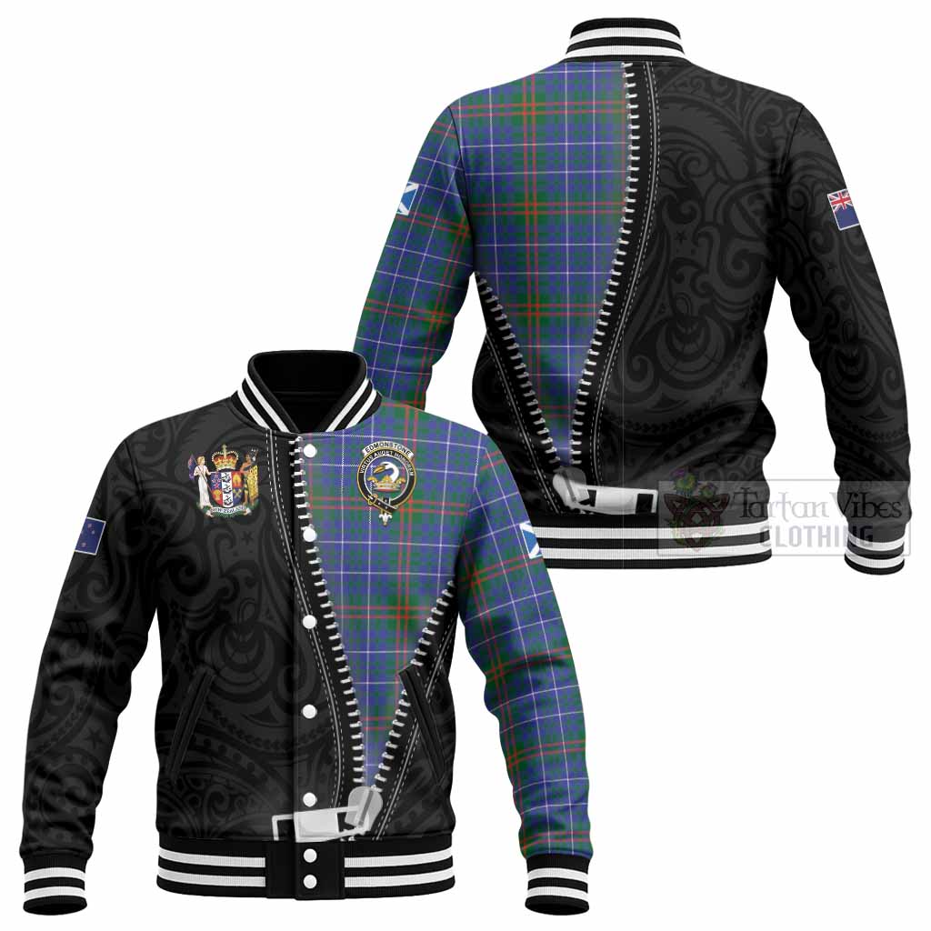 Edmonstone Tartan Baseball Jacket New Zealand Pattern Unique Zipper Stylized