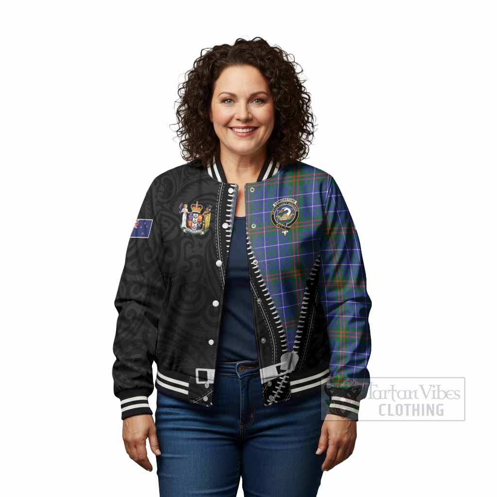 Edmonstone Tartan Baseball Jacket New Zealand Pattern Unique Zipper Stylized