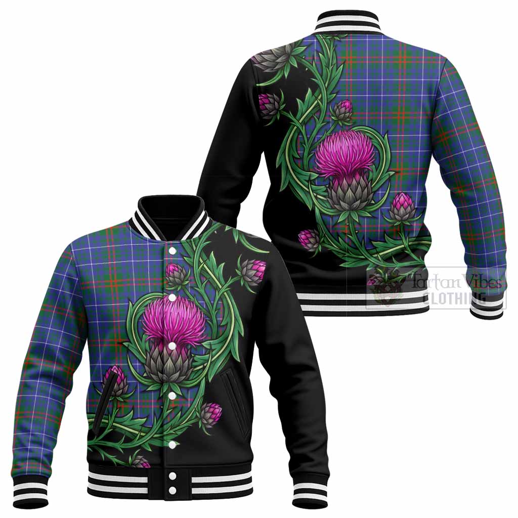 Edmonstone Tartan Baseball Jacket Resilient Scottish Thistle - Tartan Vibes Clothing