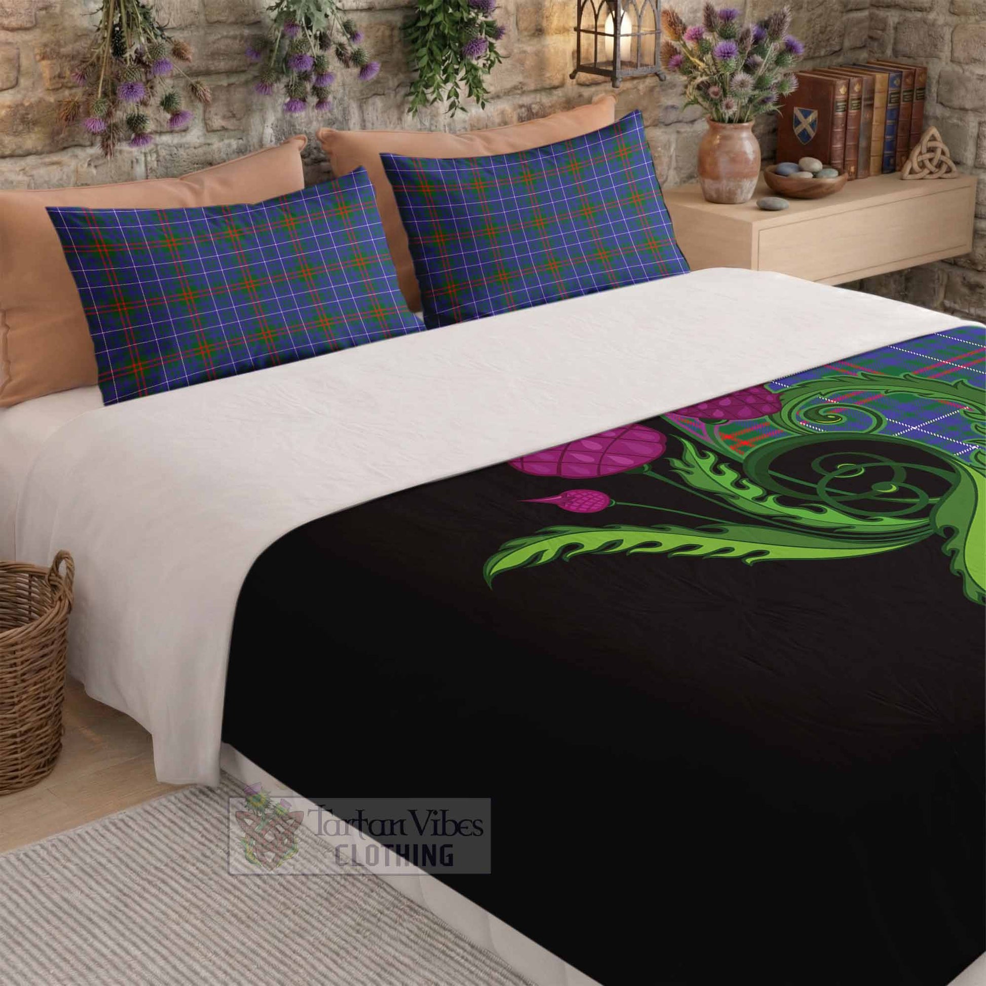 Edmonstone Tartan Bedding Set Traditional Scottish Thistle - Tartan Vibes Clothing