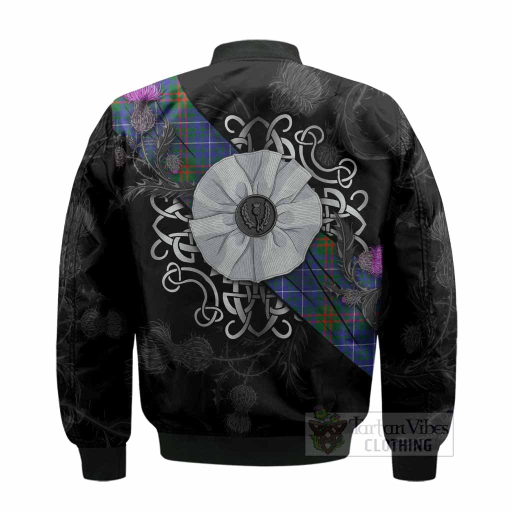 Edmonstone Tartan Bomber Jacket Jacobite White Rose - Tartan Vibes Clothing